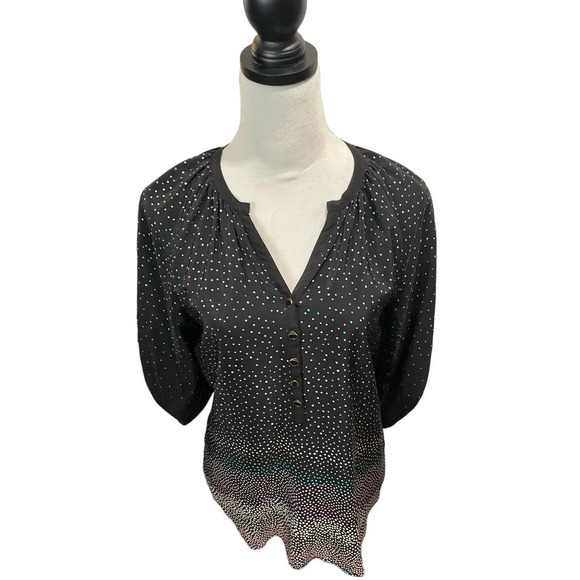 Yumi Kim Patterned Silk 3/4 Sleeve Blouse - Picture 1 of 9